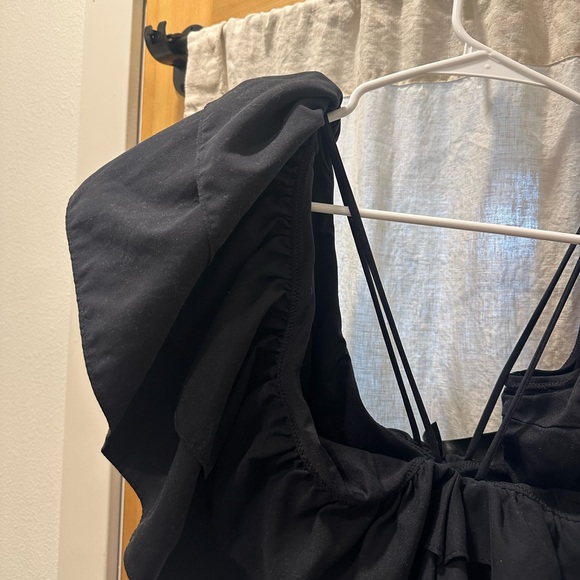 Zara Black Ruffled One Piece Swimsuit - Picture 4 of 5